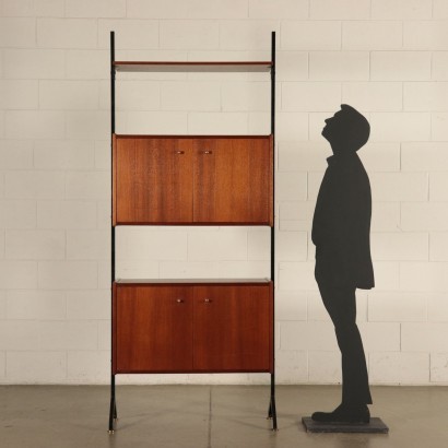 Bookcase, Teak Veneer, Italy 1950s-1960s