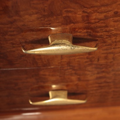 Dresser, Beech Burl Veneer Brass and Polyester, Italy 1950s