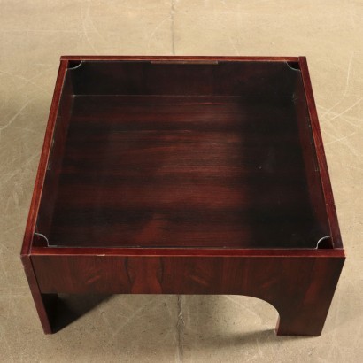 Small Table Veneer and Smoked Glass 1960s