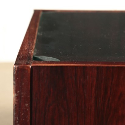 Small Table Veneer and Smoked Glass 1960s