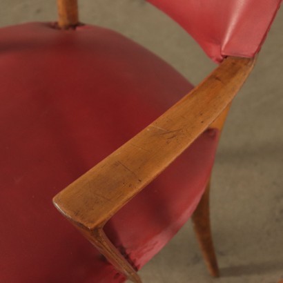 Armchairs, Beech Spring and Leatherette, Italy 1950s