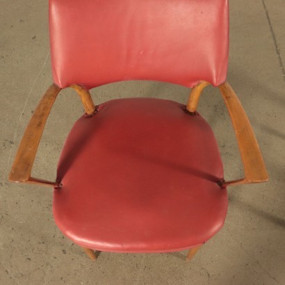 Armchairs, Beech Spring and Leatherette, Italy 1950s