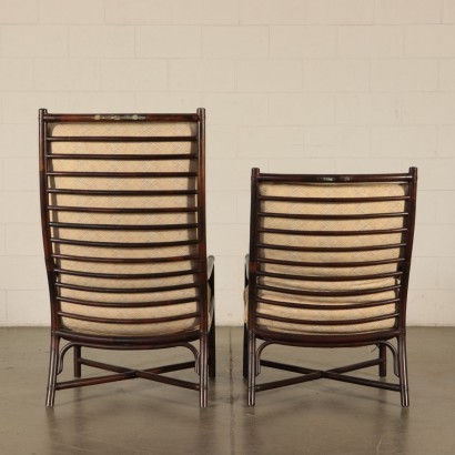 Armchairs Bamboo Foam and Fabric Italy 1980s