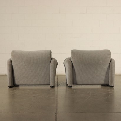 Maralunga Armachairs, Foam and Fabric,1980s Vico Magistretti, Cassina