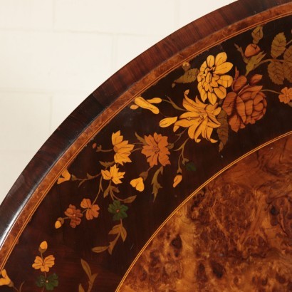 Inlaid Dutch Sail Table, Marble and Walnut, Holland 19th Century