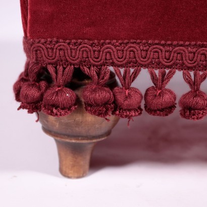 Group of 4 Footrests, Velvet, Italy 20th Century