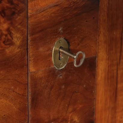 Biedermeier Wardrobe, Walnut Burl Veneer, Austria 19th Century