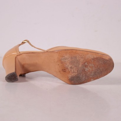 Vintage Beige Shoes, Size 37, Leather, Italy 1970s-1980s