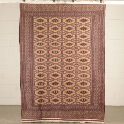 Bukhara Carpet, Wool and Cotton, Pakistan, 1980s-1980s