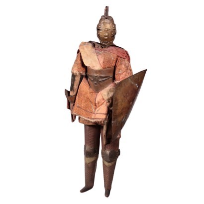 Ancient Sicilian Puppet, Wood Fabric Bronze, Italy 18th-19th Century