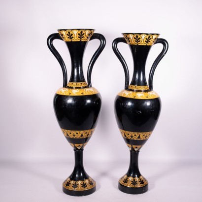 Paire de Vases Bois - Italie XX Siècle