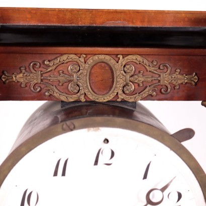 Temple Shaped Clock, Bronze Walnut Veneer, France 19th Century