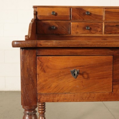 Piedmontese Desk, Walnut, Italy, 19th Century