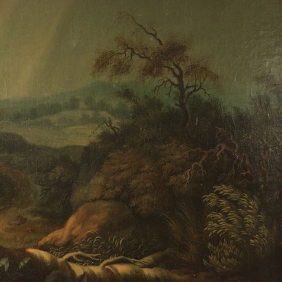 Paysage avec Bergers et des Boeufs Huile sur Toile 1842