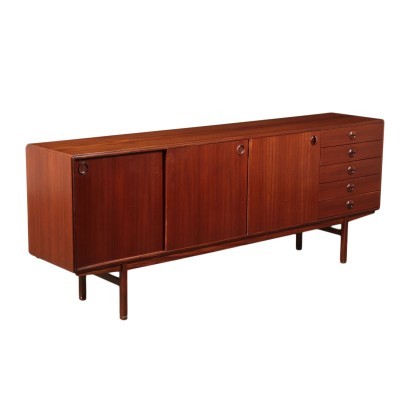 Sideboard, Mahogany Veneer, Italy 1960s Italian Prodution