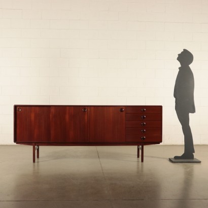 Sideboard, Mahogany Veneer, Italy 1960s Italian Prodution