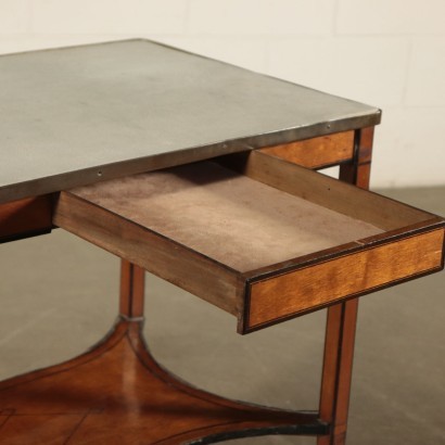 Small Neo-Classical Table, Mahogany and Walnut, England 19th Century