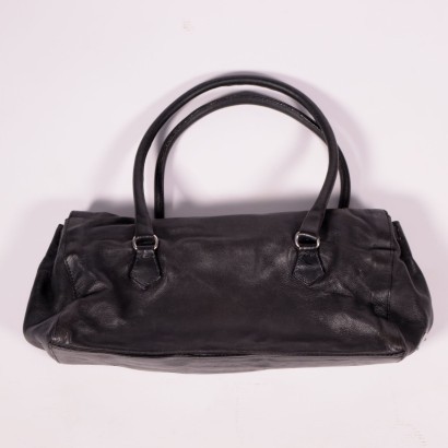 Vintage Prada Bag Black Leather Italy 1980s-1990s