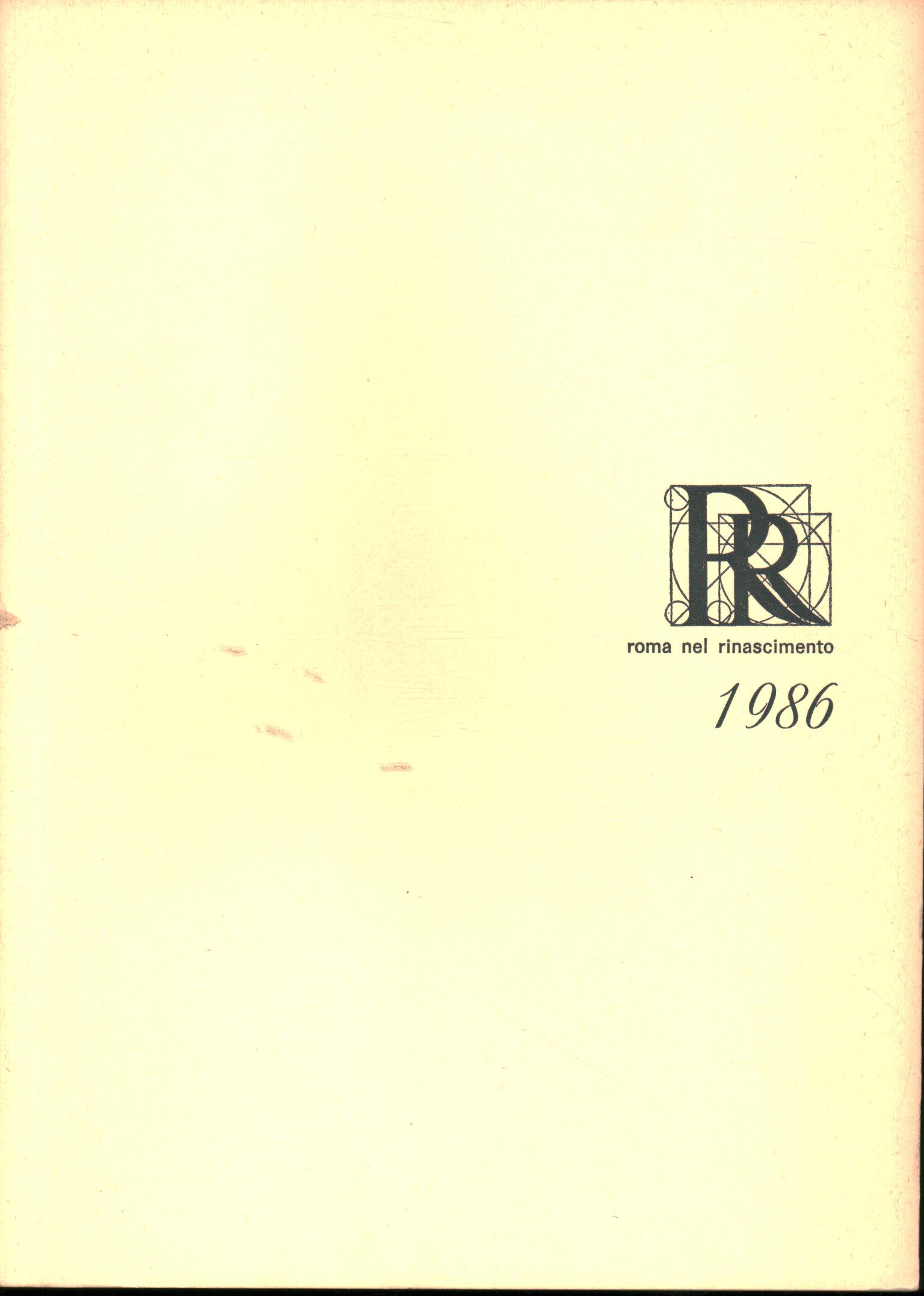Roma en el Renacimiento, 1986: bibliografía y notas, AA. VV.