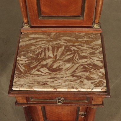 Pair of Empire Style Bedside Tables Mahogany Marble 20th Century