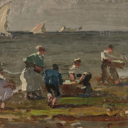 Marina with fishermen on the island of Procida,1919