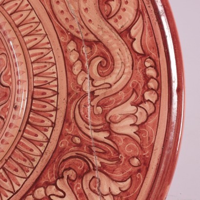 Decorated Ceramic Plate Gubbio Italy 20th Century