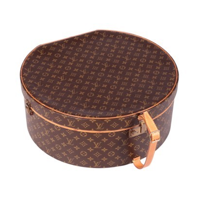 Louis Vuitton Hat Box, Leather and Canvas, France 1970s