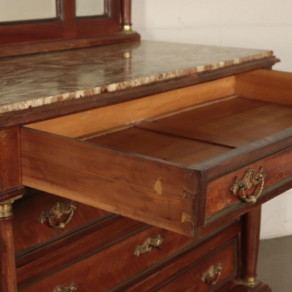 Empire Style Chest of Drawers with Mirror Mahogany Italy 20th Century