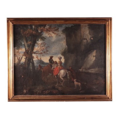 Landscape with Figure, Oil on Canvas, Italian School 17th Century