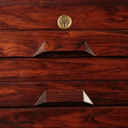 Desk, Jacaranda Veneer and Leather, Italy 1960s Italian Prodution