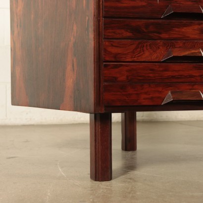 Desk, Jacaranda Veneer and Leather, Italy 1960s Italian Prodution