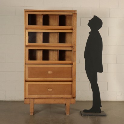 Storage Unit, Sessile Oak Veneer and Glass, England 1950s