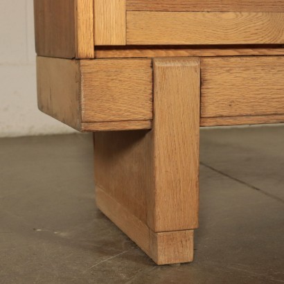 Storage Unit, Sessile Oak Veneer and Glass, England 1950s