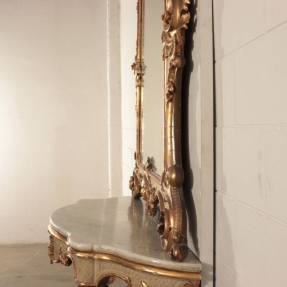 Console with Mirror Italy 19th Century