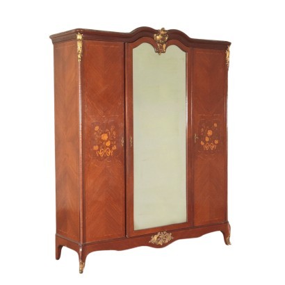 Rococò Style Wardrobe Mahogany Italy 20th Century