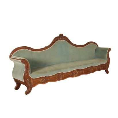 Big Louis Philippe Sofa Walnut Italy 19th Century