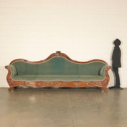 Big Louis Philippe Sofa Walnut Italy 19th Century