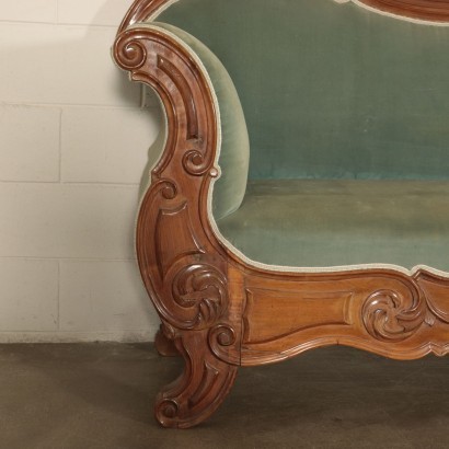 Big Louis Philippe Sofa Walnut Italy 19th Century