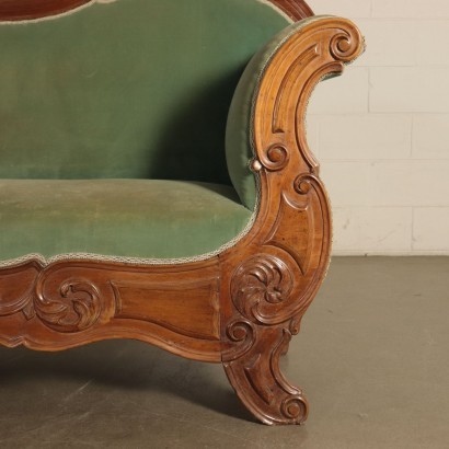 Big Louis Philippe Sofa Walnut Italy 19th Century