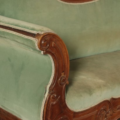 Big Louis Philippe Sofa Walnut Italy 19th Century