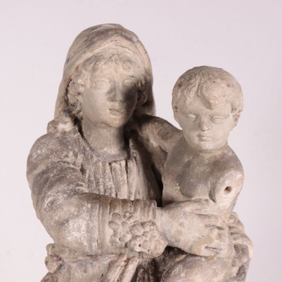 Vierge à l'Enfant Sculpture Pierre Italie '800