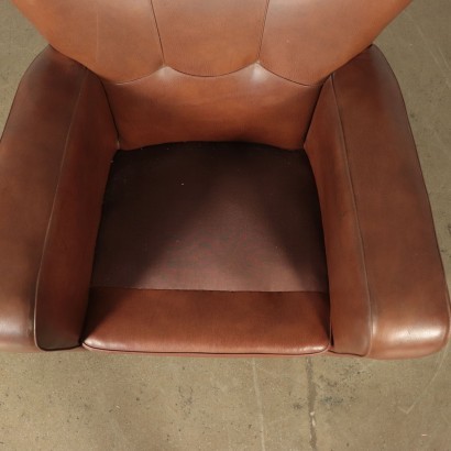 Fauteuil Rembourrage à Ressorts Mousse Similicuir Italie Années 50