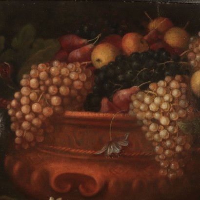 Bodegón con frutas,flores y aves
