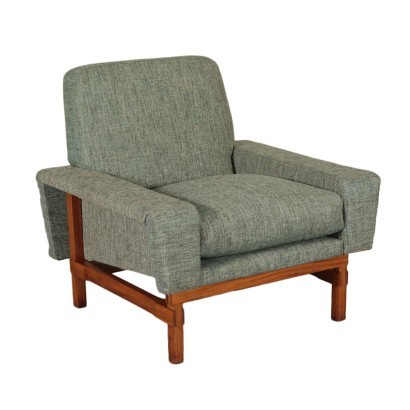 Armchair Foam and Teak Italy 1960s Italian Prodution