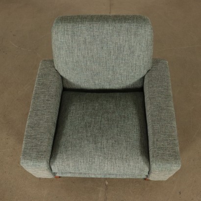 Fauteuil Mousse Tissu Teck Italie Années 60