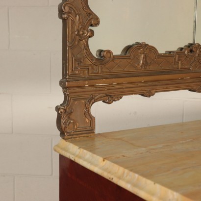 Commode avec Miroir Style Rococo Acajou Italie Début'900