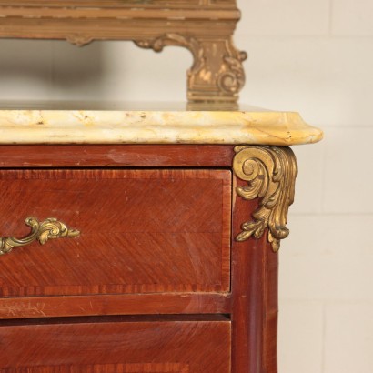 Rococo Revival Chest of Drawers With Mirror Mahogany Italy 20th Centur