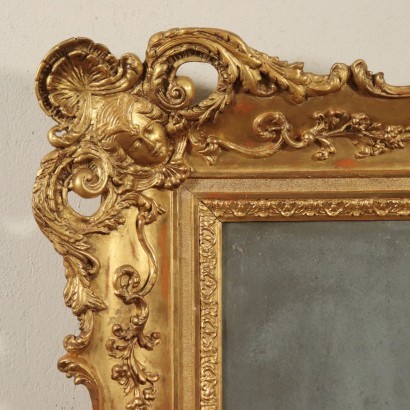 Ecletic Wall Mirror, Mercury, Italy19th Century