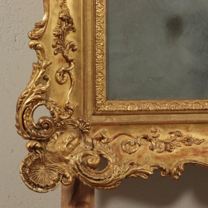 Ecletic Wall Mirror, Mercury, Italy19th Century