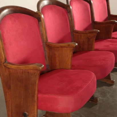 Cinema Seats, Plywood Solid Wood Foam and Fabric, Italy 1960s